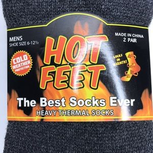 Hot Feet Mens 2 Pairs Heavy Thermal Socks 6 - 12.5